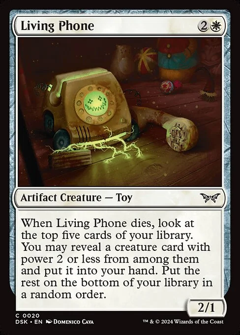 Living Phone, carta Magic di tipo Artifact Creature — Toy illustrata da Domenico Cava