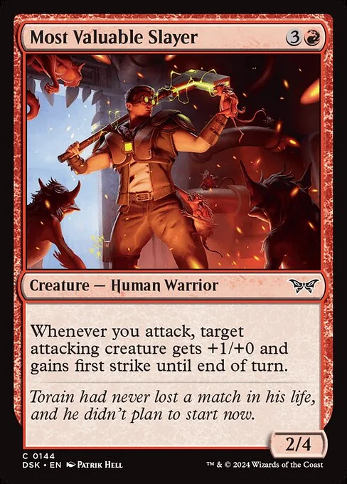 Most Valuable Slayer, carta Magic di tipo Creature — Human Warrior illustrata da Patrik Hell