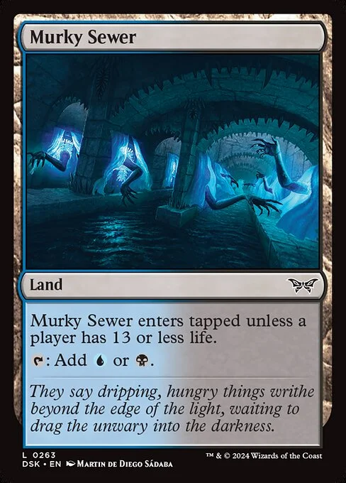 Murky Sewer, carta Magic di tipo Land illustrata da Martin de Diego Sádaba