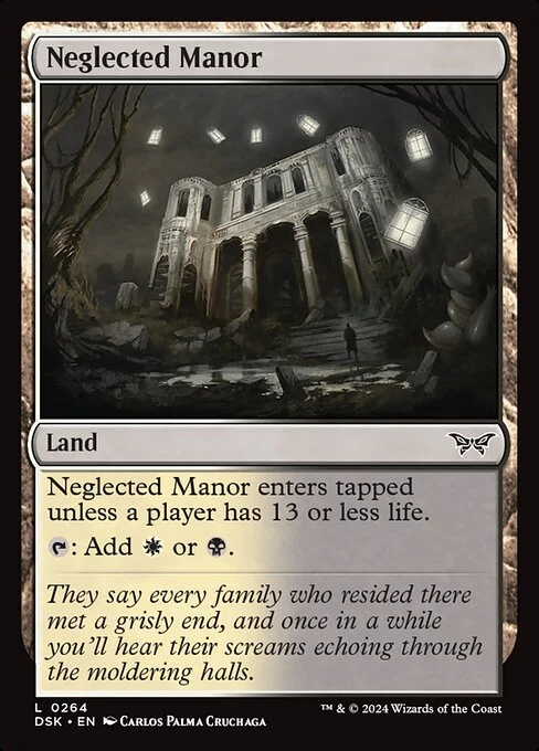 Neglected Manor, carta Magic di tipo Land illustrata da Carlos Palma Cruchaga