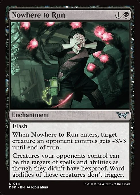 Nowhere to Run, carta Magic di tipo Enchantment illustrata da Jodie Muir