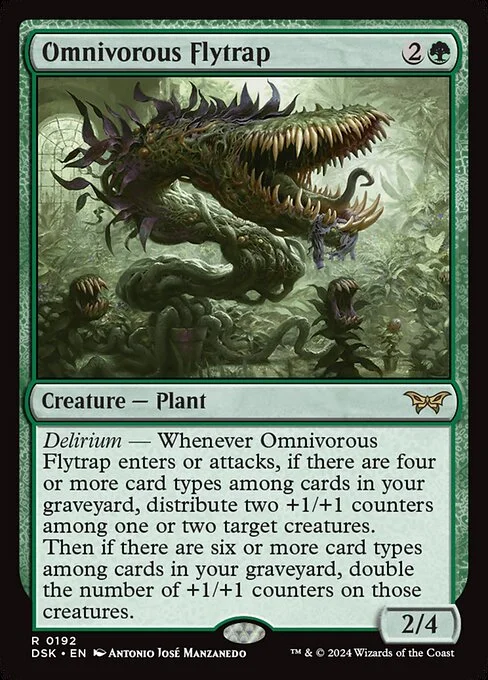Omnivorous Flytrap, carta Magic di tipo Creature — Plant illustrata da Antonio José Manzanedo