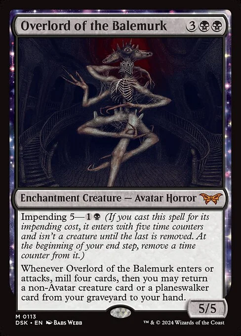 Overlord of the Balemurk, carta Magic di tipo Enchantment Creature — Avatar Horror illustrata da Babs Webb