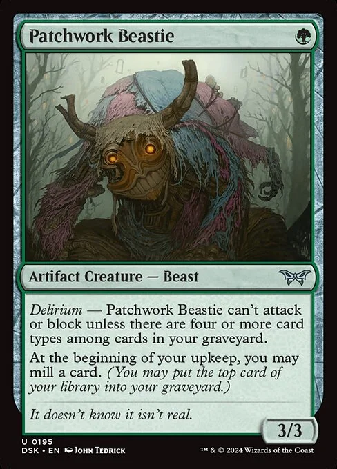 Patchwork Beastie, carta Magic di tipo Artifact Creature — Beast illustrata da John Tedrick