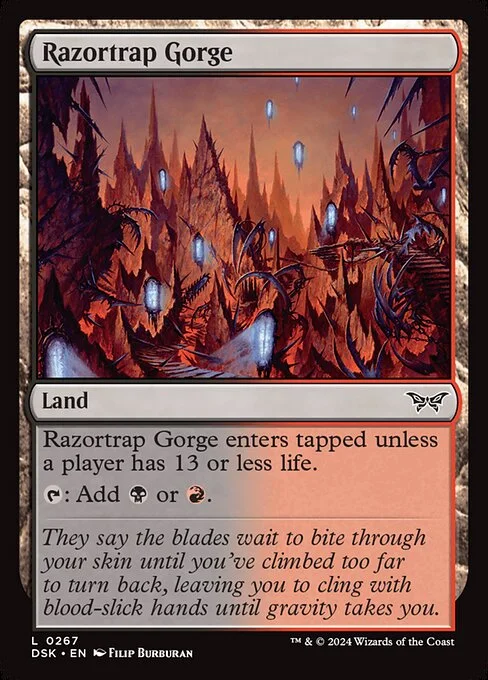 Razortrap Gorge, carta Magic di tipo Land illustrata da Filip Burburan