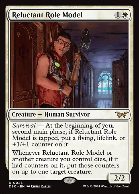 Reluctant Role Model, carta Magic di tipo Creature — Human Survivor illustrata da Chris Rallis