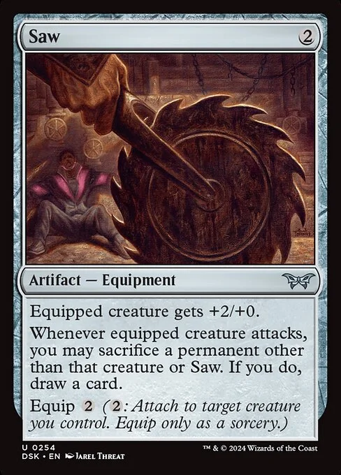 Saw, carta Magic di tipo Artifact — Equipment illustrata da Jarel Threat