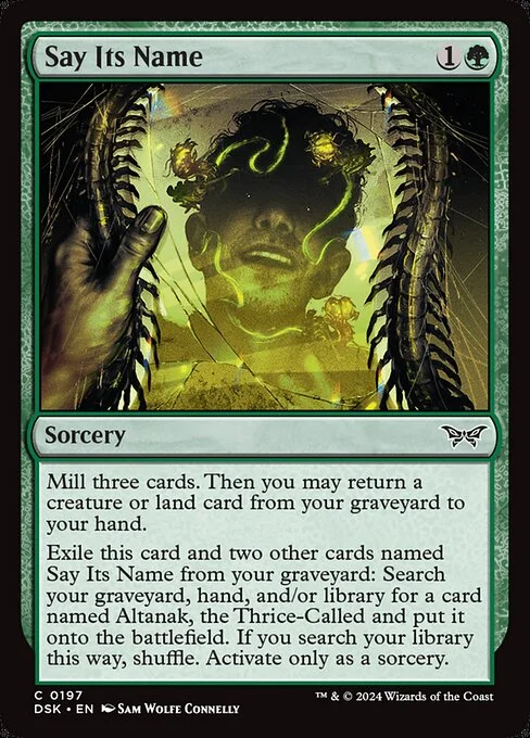Say Its Name, carta Magic di tipo Sorcery illustrata da Sam Wolfe Connelly