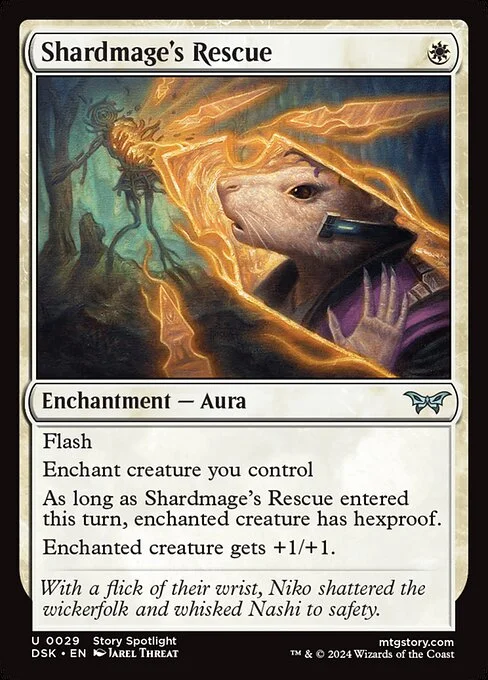 Shardmage's Rescue, carta Magic di tipo Enchantment — Aura illustrata da Jarel Threat