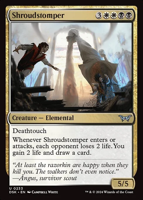 Shroudstomper, carta Magic di tipo Creature — Elemental illustrata da Campbell White