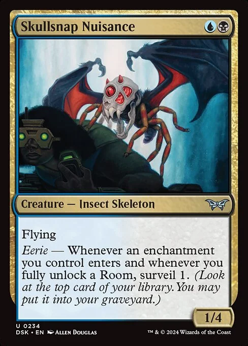 Skullsnap Nuisance, carta Magic di tipo Creature — Insect Skeleton illustrata da Allen Douglas
