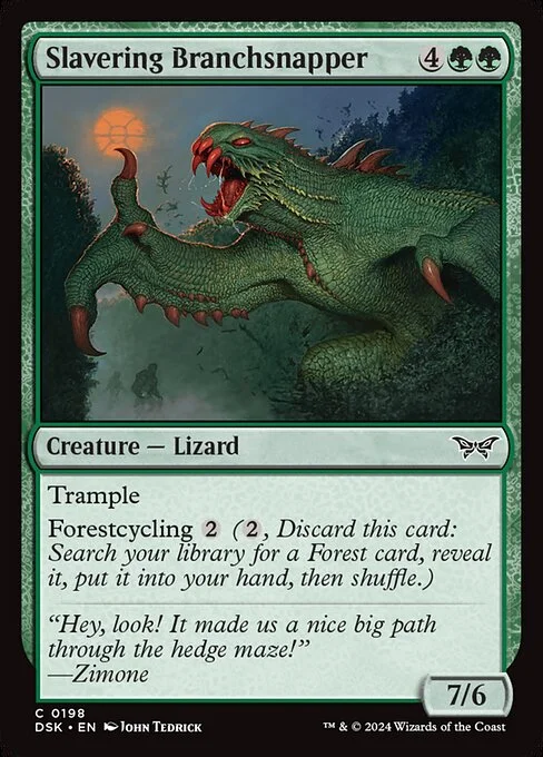 Slavering Branchsnapper, carta Magic di tipo Creature — Lizard illustrata da John Tedrick