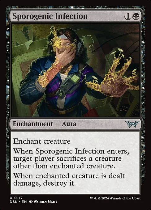 Sporogenic Infection, carta Magic di tipo Enchantment — Aura illustrata da Warren Mahy