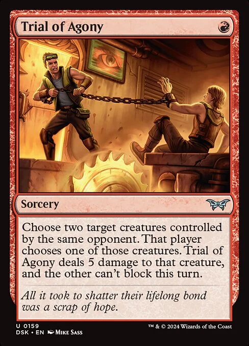 Trial of Agony, carta Magic di tipo Sorcery illustrata da Mike Sass