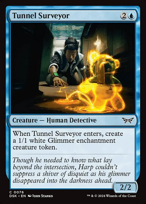 Tunnel Surveyor, carta Magic di tipo Creature — Human Detective illustrata da John Stanko