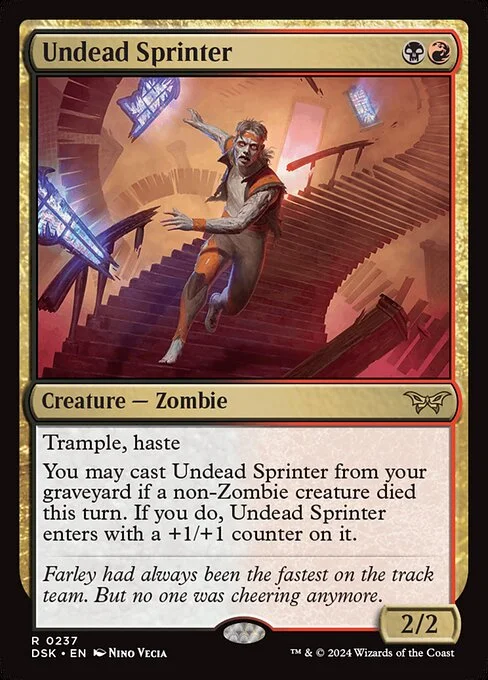 Undead Sprinter, carta Magic di tipo Creature — Zombie illustrata da Nino Vecia