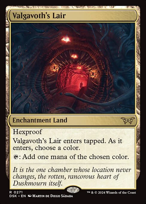 Valgavoth's Lair, carta Magic di tipo Enchantment Land illustrata da Martin de Diego Sádaba