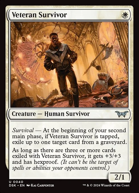 Veteran Survivor, carta Magic di tipo Creature — Human Survivor illustrata da Kai Carpenter