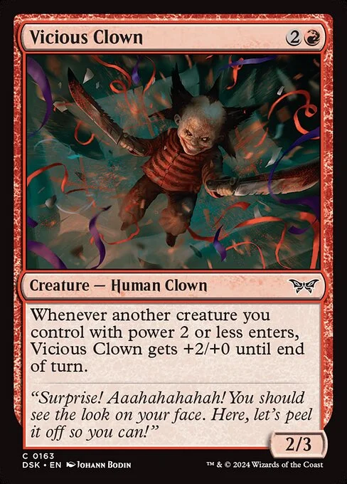 Vicious Clown, carta Magic di tipo Creature — Human Clown illustrata da Johann Bodin