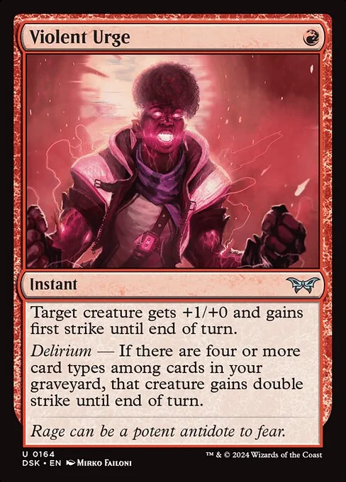 Violent Urge, carta Magic di tipo Instant illustrata da Mirko Failoni