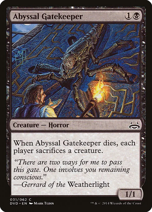 Abyssal Gatekeeper, carta Magic di tipo Creature — Horror illustrata da Mark Tedin