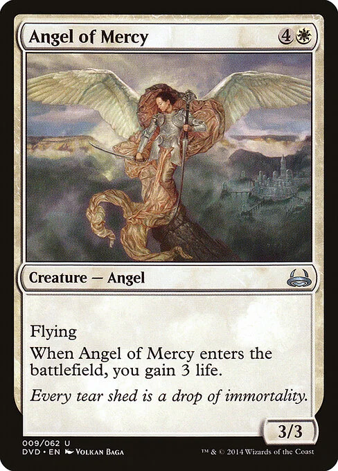 Angel of Mercy, carta Magic di tipo Creature — Angel illustrata da Volkan Baǵa
