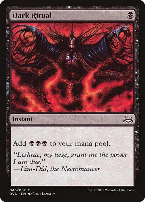 Dark Ritual, carta Magic di tipo Instant illustrata da Clint Langley