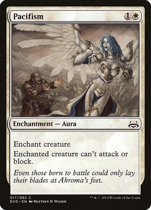 Pacifism, carta Magic di tipo Enchantment — Aura illustrata da Matthew D. Wilson