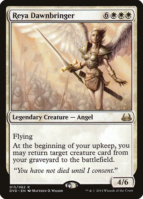 Reya Dawnbringer, carta Magic di tipo Legendary Creature — Angel illustrata da Matthew D. Wilson