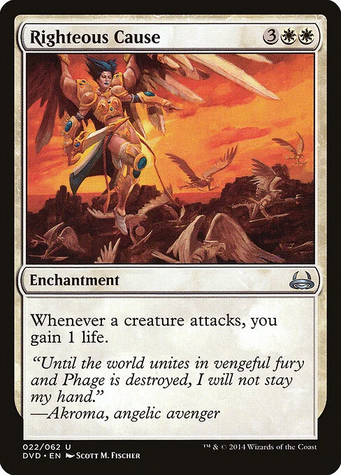 Righteous Cause, carta Magic di tipo Enchantment illustrata da Scott M. Fischer