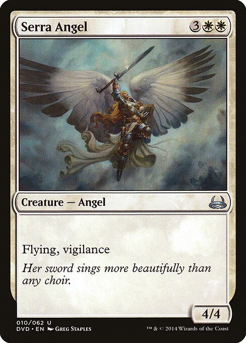 Serra Angel, carta Magic di tipo Creature — Angel illustrata da Greg Staples