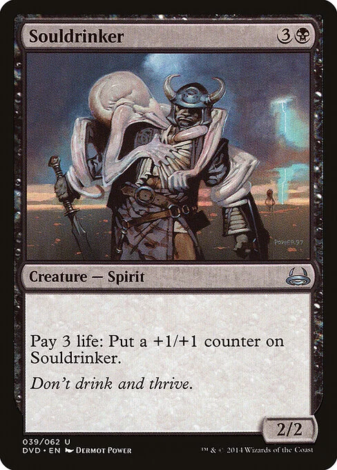 Souldrinker, carta Magic di tipo Creature — Spirit illustrata da Dermot Power