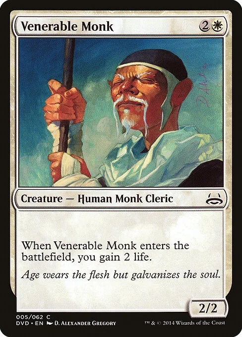 Venerable Monk, carta Magic di tipo Creature — Human Monk Cleric illustrata da D. Alexander Gregory