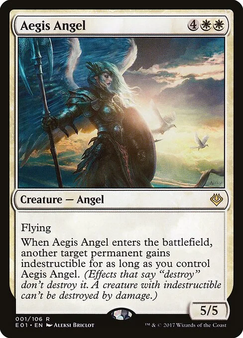 Aegis Angel, carta Magic di tipo Creature — Angel illustrata da Aleksi Briclot