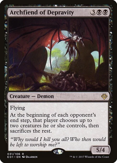 Archfiend of Depravity, carta Magic di tipo Creature — Demon illustrata da Daarken