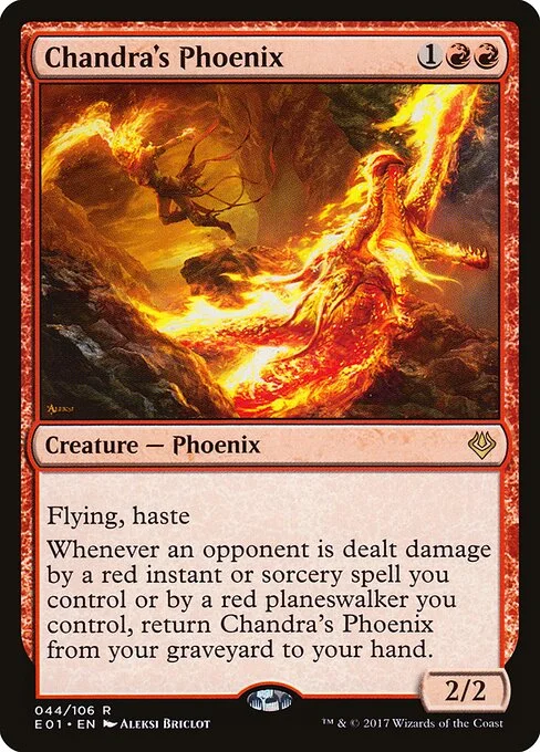Chandra's Phoenix, carta Magic di tipo Creature — Phoenix illustrata da Aleksi Briclot