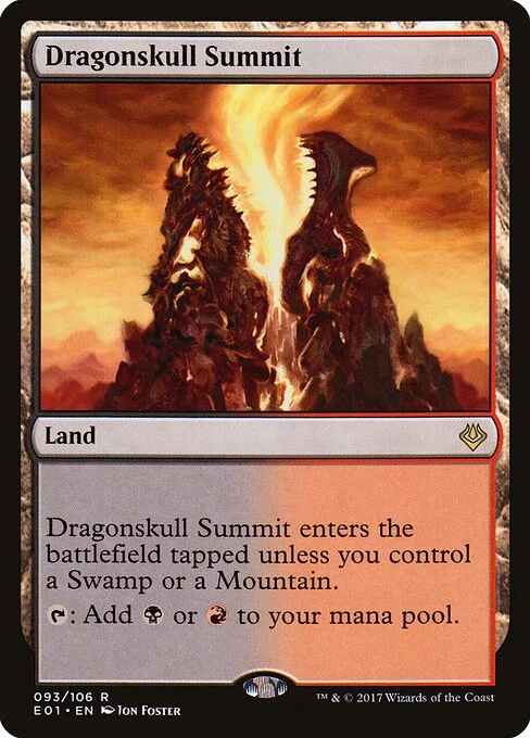 Dragonskull Summit, carta Magic di tipo Land illustrata da Jon Foster