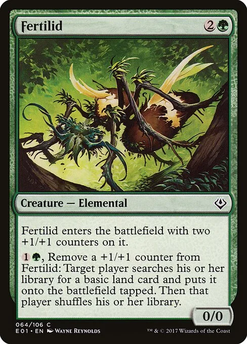 Fertilid, carta Magic di tipo Creature — Elemental illustrata da Wayne Reynolds