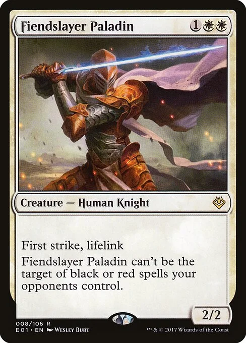 Fiendslayer Paladin, carta Magic di tipo Creature — Human Knight illustrata da Wesley Burt