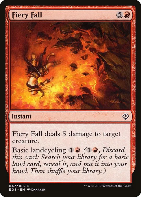 Fiery Fall, carta Magic di tipo Instant illustrata da Daarken