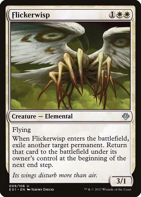Flickerwisp, carta Magic di tipo Creature — Elemental illustrata da Jeremy Enecio