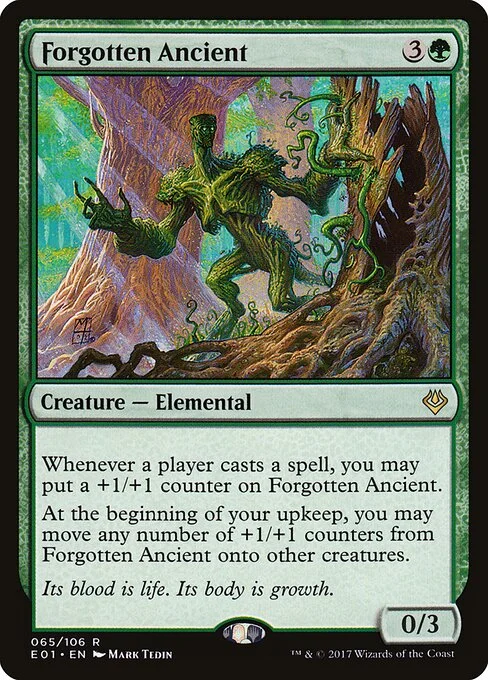 Forgotten Ancient, carta Magic di tipo Creature — Elemental illustrata da Mark Tedin