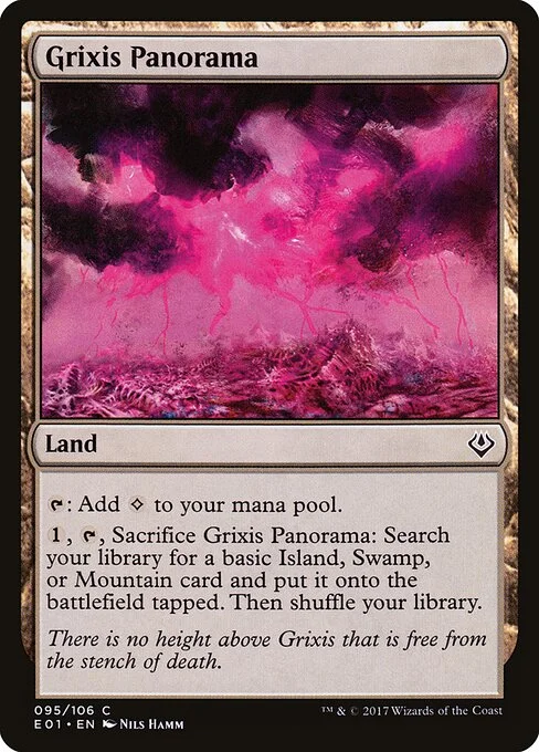 Grixis Panorama, carta Magic di tipo Land illustrata da Nils Hamm