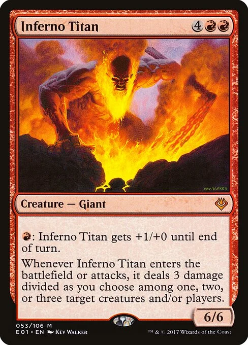 Inferno Titan, carta Magic di tipo Creature — Giant illustrata da Kev Walker