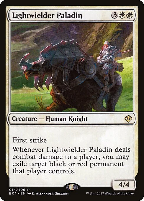 Lightwielder Paladin, carta Magic di tipo Creature — Human Knight illustrata da D. Alexander Gregory
