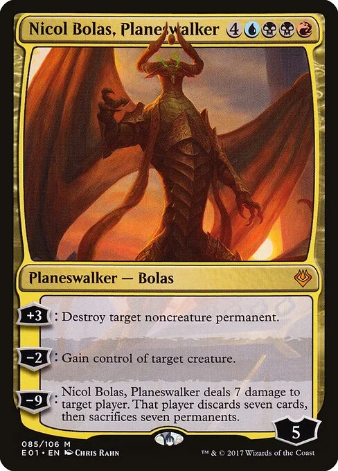Nicol Bolas, Planeswalker, carta Magic di tipo Legendary Planeswalker — Bolas illustrata da Chris Rahn