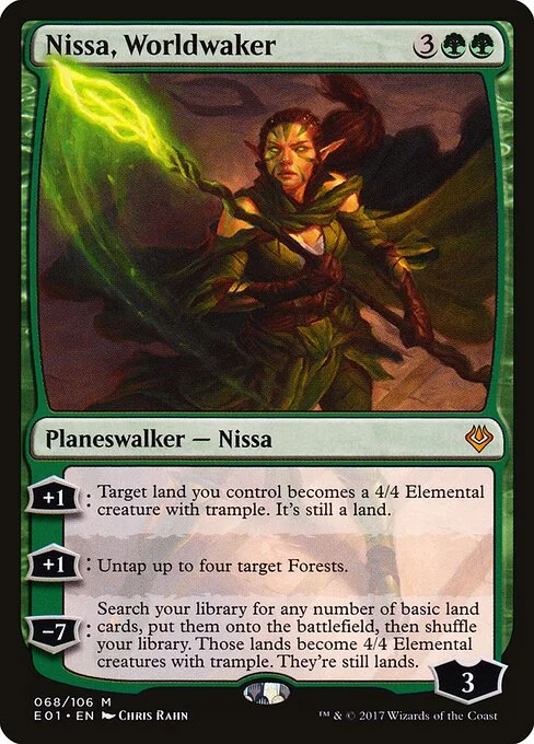 Nissa, Worldwaker, carta Magic di tipo Legendary Planeswalker — Nissa illustrata da Chris Rahn