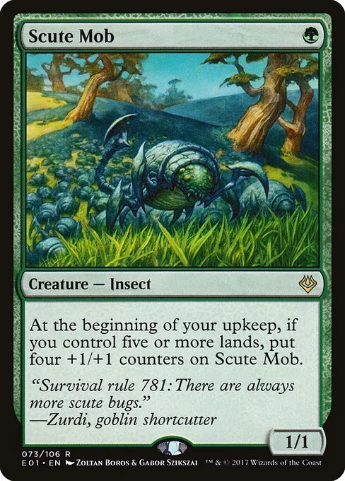 Scute Mob, carta Magic di tipo Creature — Insect illustrata da Zoltan Boros & Gabor Szikszai