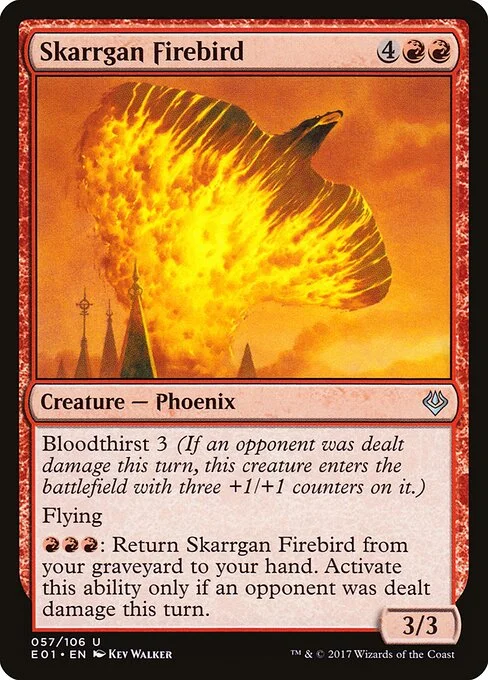 Skarrgan Firebird, carta Magic di tipo Creature — Phoenix illustrata da Kev Walker