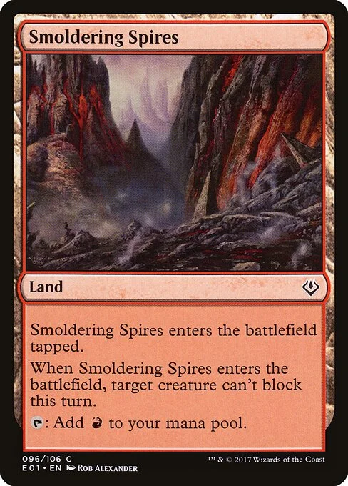 Smoldering Spires, carta Magic di tipo Land illustrata da Rob Alexander